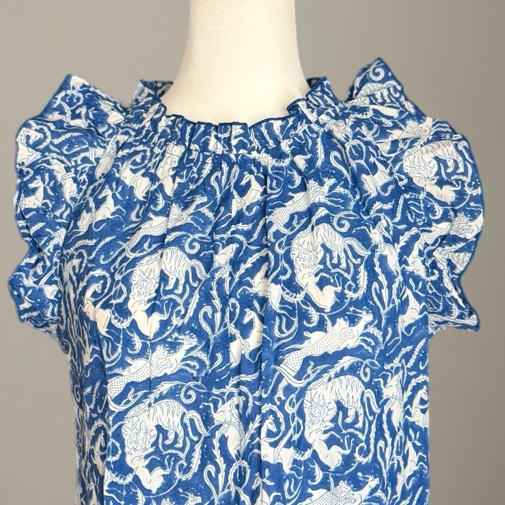 The Fox and the Mermaid Blue Calla Ruffle Dress Size M - Picture 5 of 13